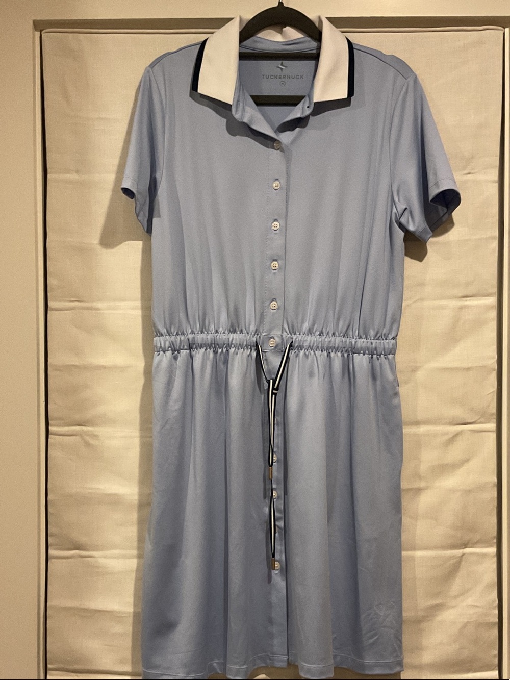Tuckernuck Pale Blue Polo Dress with White Contrast Collar